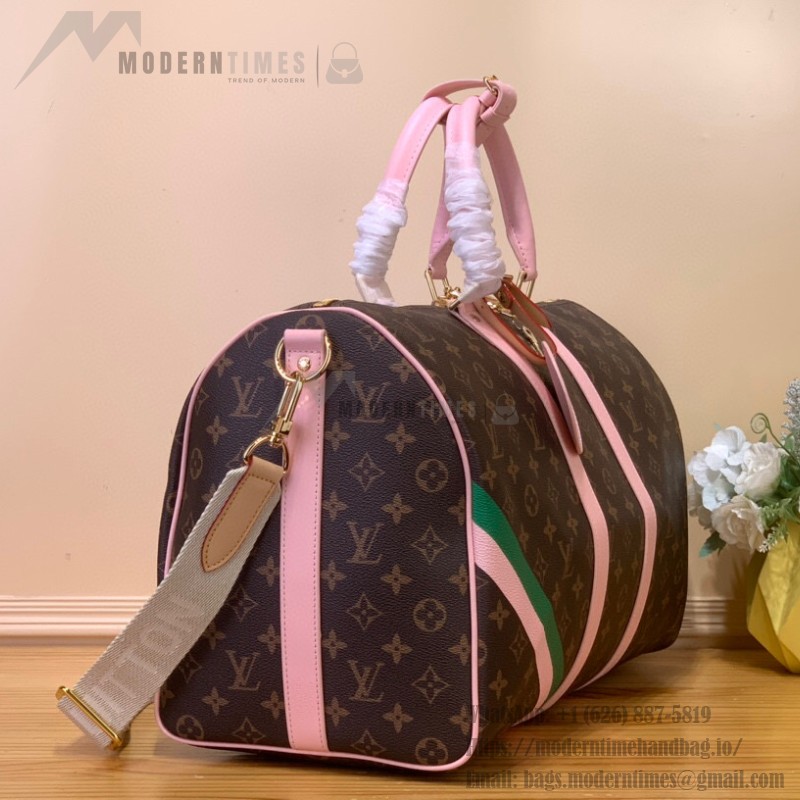 Louis Vuitton Keepall Bandoulière 45 M25822 Monogram Pink Print