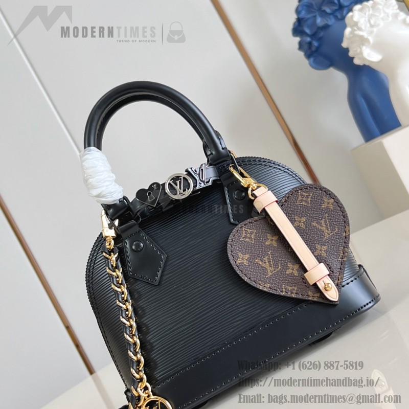 Louis Vuitton Alma Mini Handbag K00015 Turmeric Black Monogram Canvas
