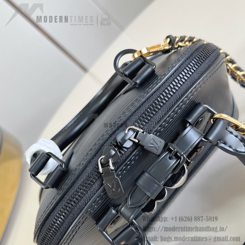 Louis Vuitton Alma Mini Handbag K00015 Turmeric Black Monogram Canvas