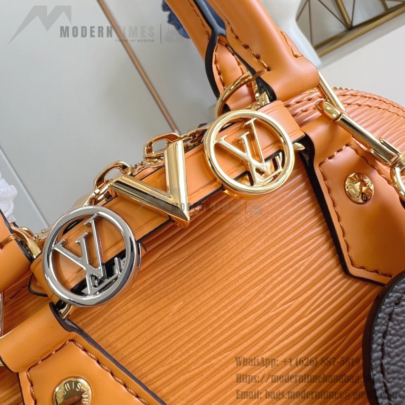 Louis Vuitton Alma Mini Handbag K00015 Turmeric Black Monogram Canvas