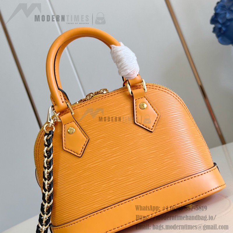 Louis Vuitton Alma Mini Handbag K00015 Turmeric Black Monogram Canvas