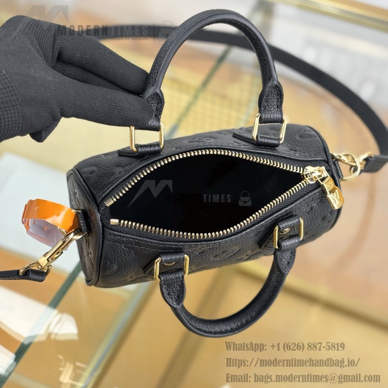 Louis Vuitton Nano Speedy M82450 Black MB Chip Replica Handbag