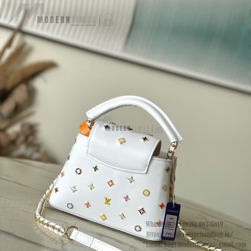 Louis Vuitton Capucines M14165 Murakami Re-Edition White Black Replica Handbag
