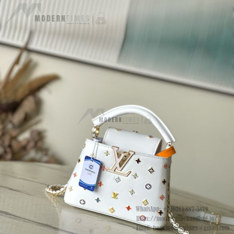 Louis Vuitton Capucines M14165 Murakami Re-Edition White Black Replica Handbag