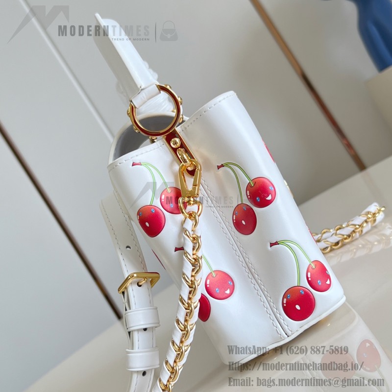 Louis Vuitton Capucines Mini M13251 Murakami Cherry Embossed Replica Handbag