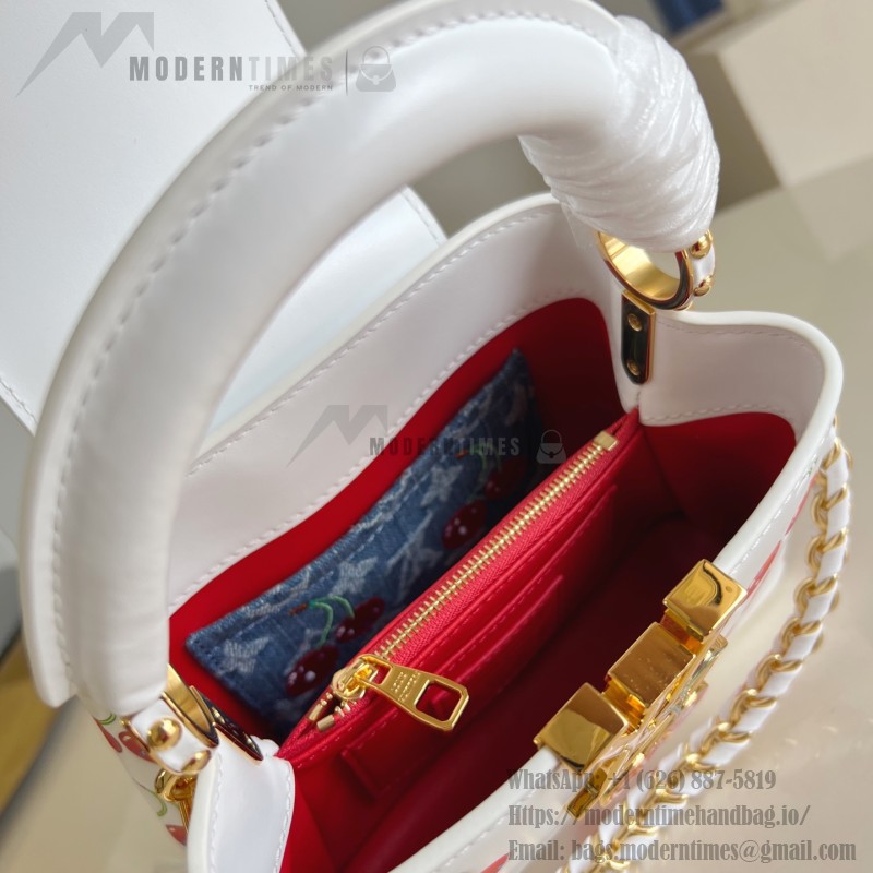Louis Vuitton Capucines Mini M13251 Murakami Cherry Embossed Replica Handbag