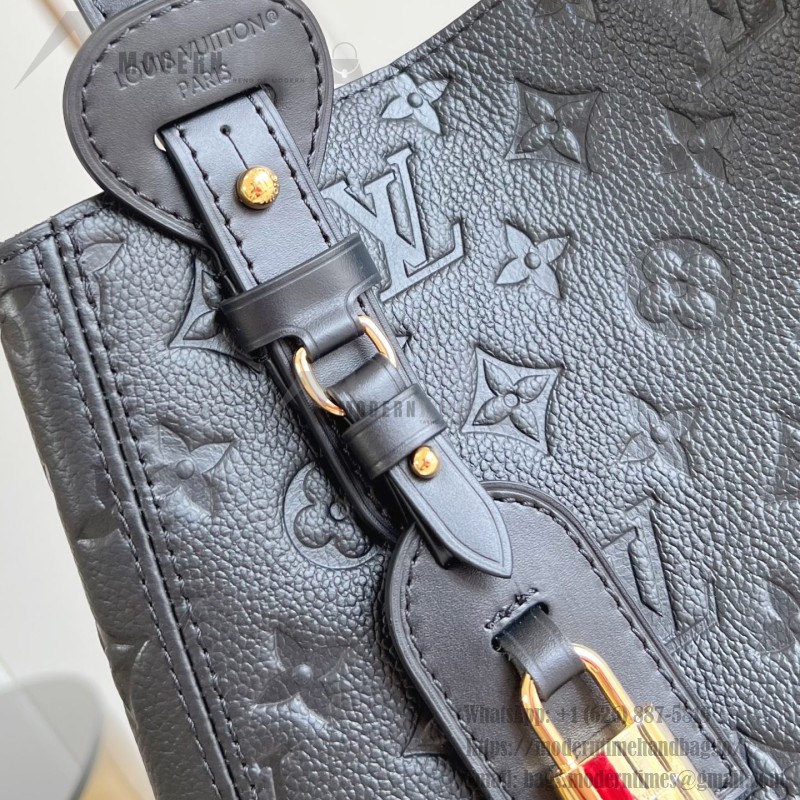 Louis Vuitton All In One Small M25858 black and M25890 light green Empreinte handbag