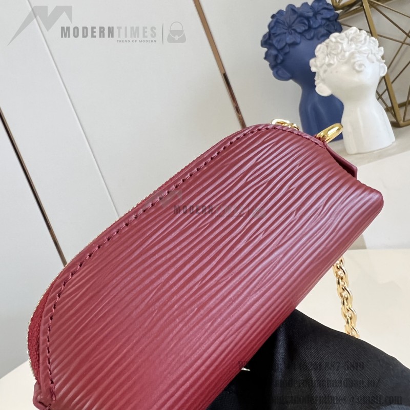 Louis Vuitton Lipstick Mini Cosmetic Pouch Monogram Canvas with Chain