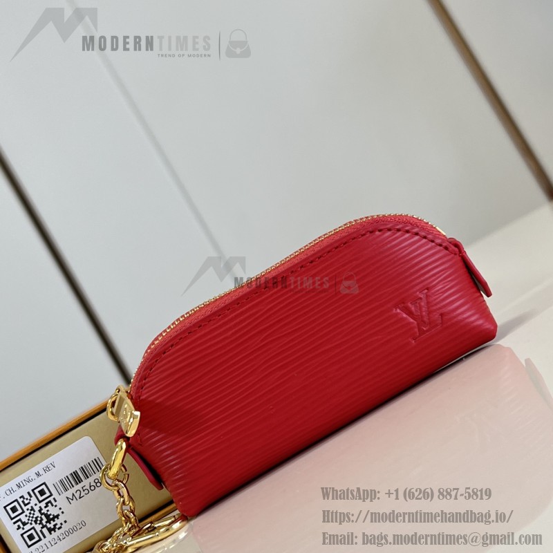 Louis Vuitton Lipstick Mini Cosmetic Pouch Monogram Canvas with Chain