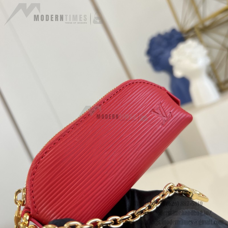 Louis Vuitton Lipstick Mini Cosmetic Pouch Monogram Canvas with Chain