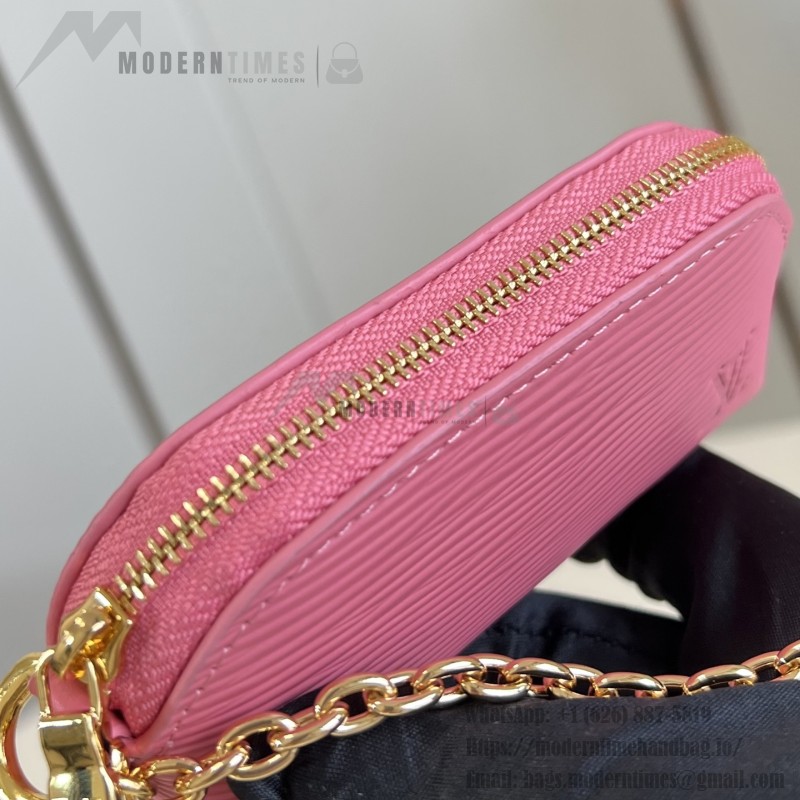 Louis Vuitton Lipstick Mini Cosmetic Pouch Monogram Canvas with Chain