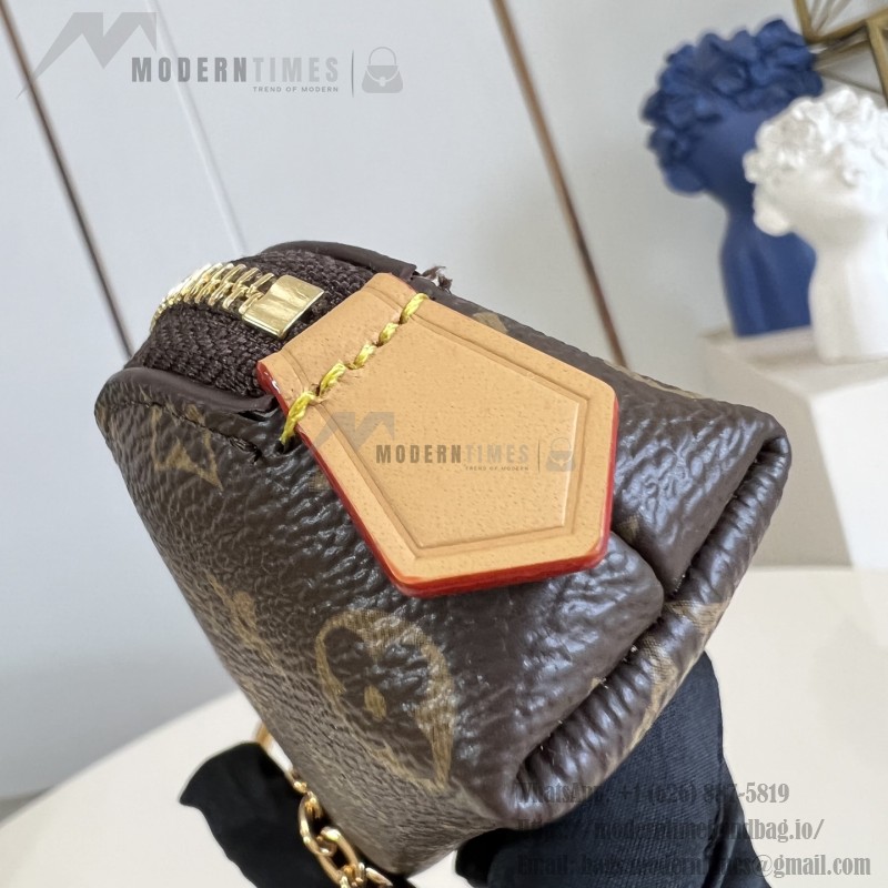 Louis Vuitton Lipstick Mini Cosmetic Pouch Monogram Canvas with Chain