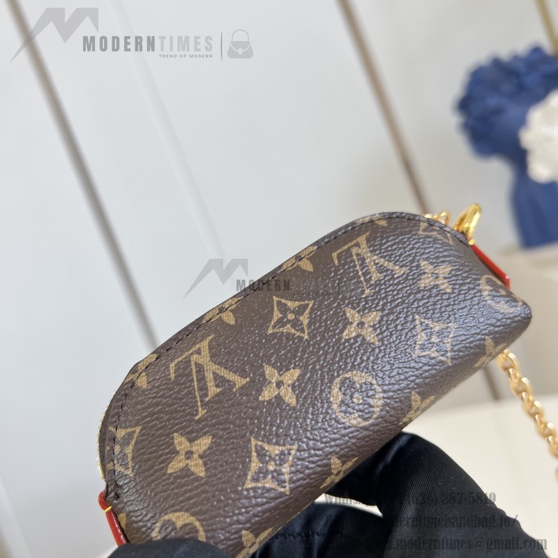 Louis Vuitton Lipstick Mini Cosmetic Pouch Monogram Canvas with Chain