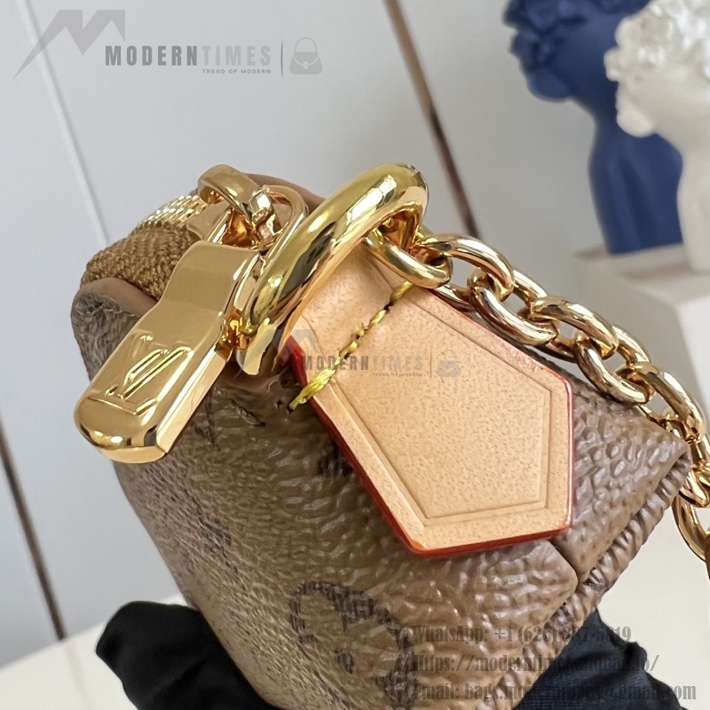 Louis Vuitton Lipstick Mini Cosmetic Pouch Monogram Canvas with Chain