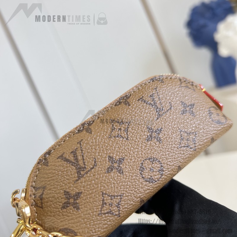 Louis Vuitton Lipstick Mini Cosmetic Pouch Monogram Canvas with Chain