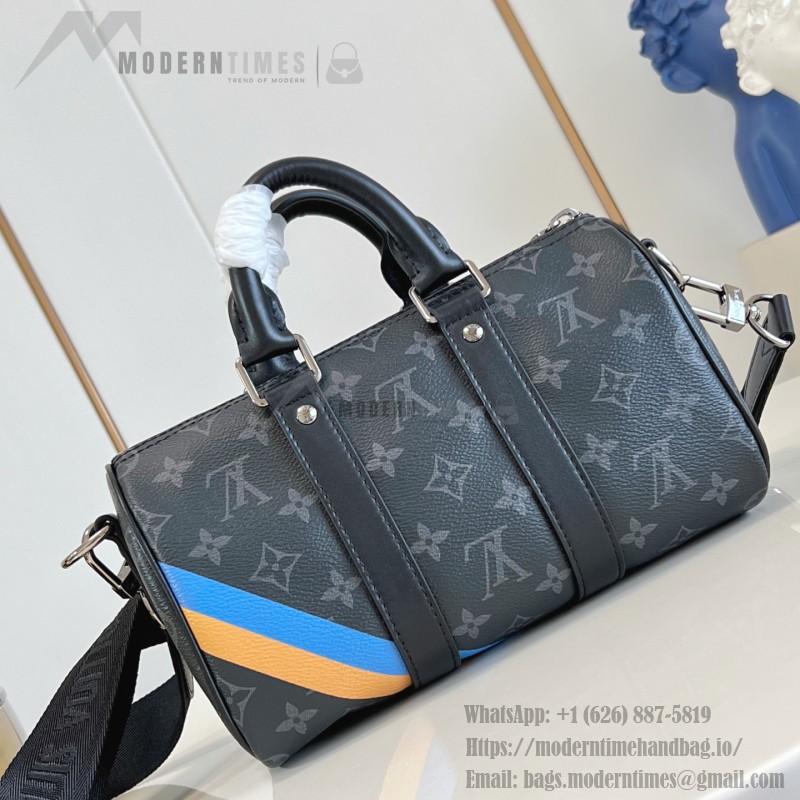 Louis Vuitton Keepall 25 Monogram Eclipse Canvas Bag