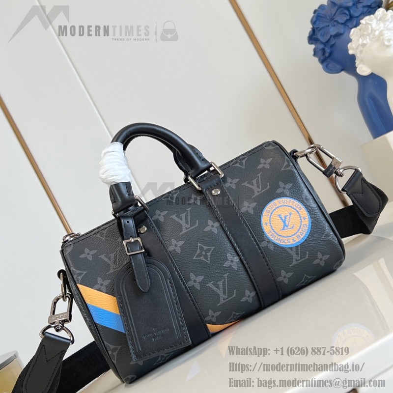 Louis Vuitton Keepall 25 Monogram Eclipse Canvas Bag
