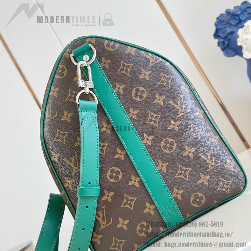 Louis Vuitton Keepall Bandoulière 45 replica in Monogram Eclipse canvas deep green