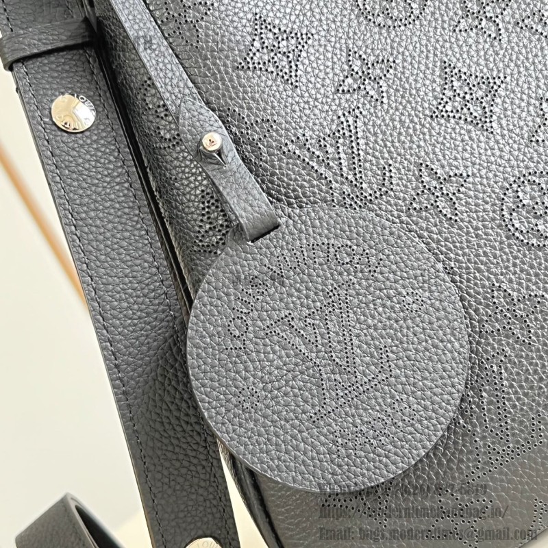 Louis Vuitton All Around medium handbag Monogram perforated leather light coffee black