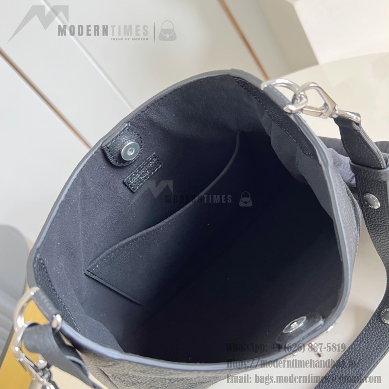 Louis Vuitton All Around medium handbag Monogram perforated leather light coffee black