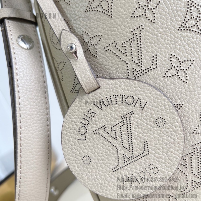 Louis Vuitton All Around medium handbag Monogram perforated leather light coffee black