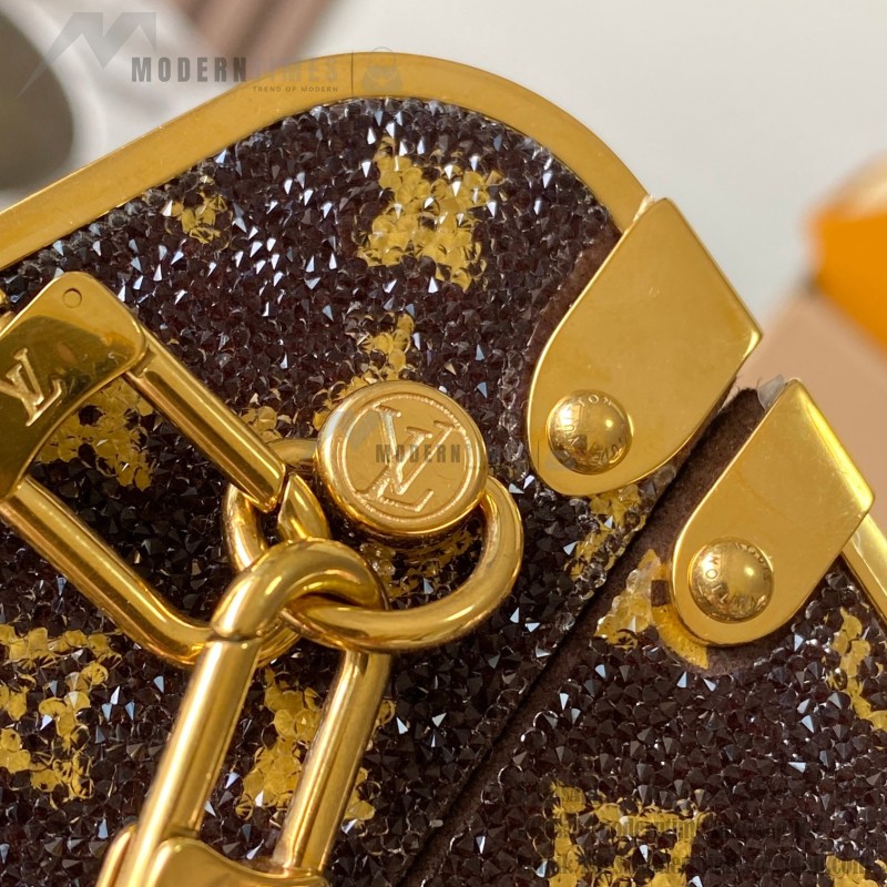 Louis Vuitton Treasure Box Limited Edition Handbag M83089 with Full Steel Hardware (4.13 x 4.13 x 4.13 inches)