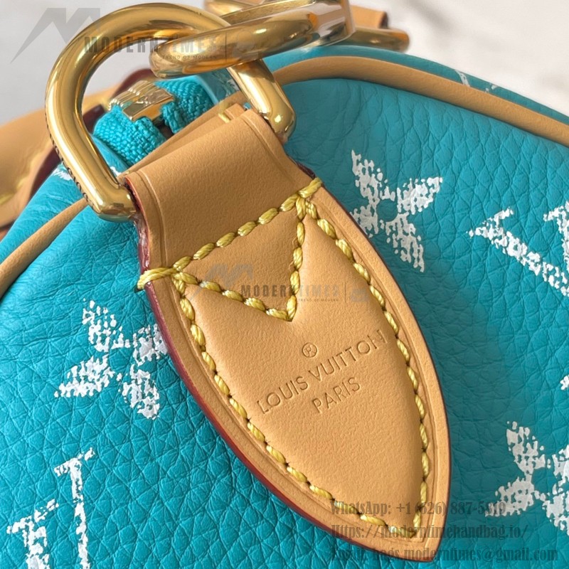 Louis Vuitton Speedy P9 Bandouliere 25 Handbag M11562 Windy Purple & M11561 Lake Blue with A-grade Full Steel Hardware (9.84 x 5.91 x 5.91 inches)