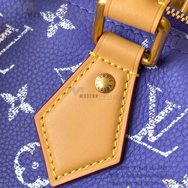 Louis Vuitton Speedy P9 Bandouliere 25 Handbag M11562 Windy Purple & M11561 Lake Blue with A-grade Full Steel Hardware (9.84 x 5.91 x 5.91 inches)