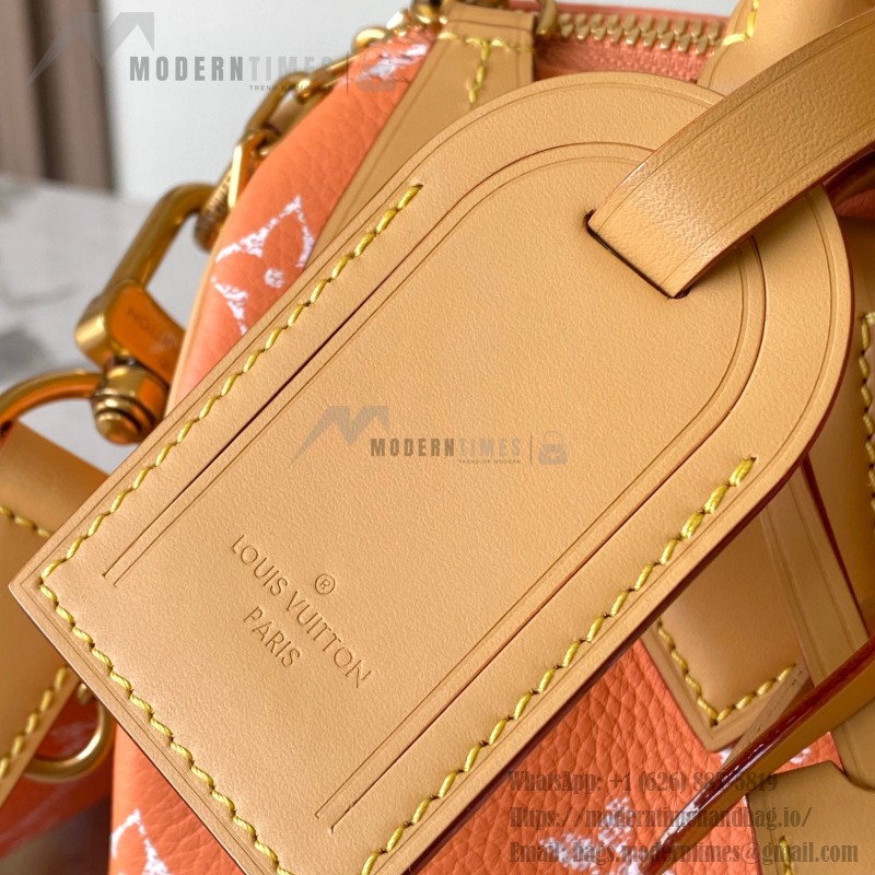 Louis Vuitton Speedy P9 Bandouliere 25 Handbag M13912 Tangerine Orange with A-grade Full Steel Hardware (9.84 x 5.91 x 5.91 inches)