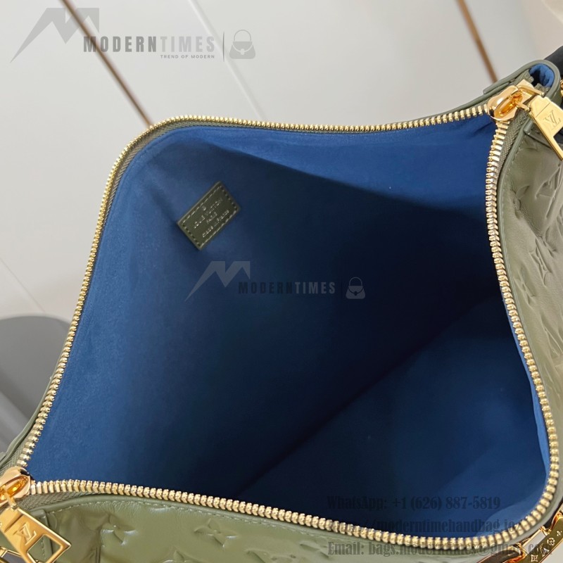 Louis Vuitton Coussin Hobo MM M15228 Green with Monogram Embossing and Chunky Chain Handle (14.96 x 12.99 x 3.94 inches)