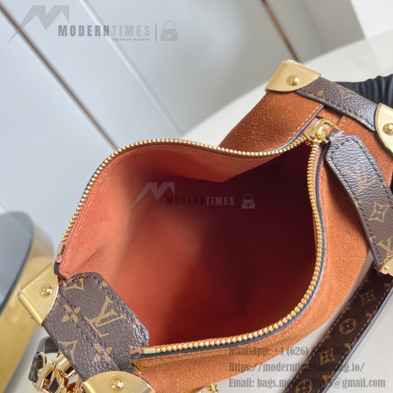 Louis Vuitton Side Trunk MM M15072 with Monogram Coated Canvas, S-Lock Closure, Detachable Chain Strap (6.3 x 3.35 x 9.25 inches)
