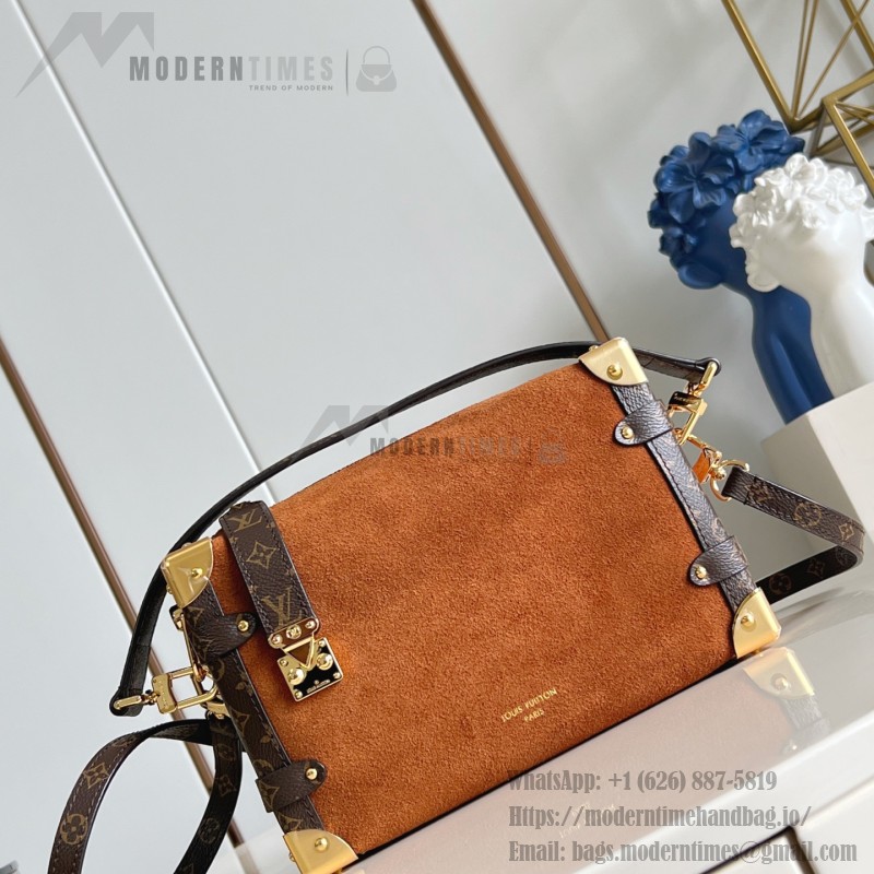 Louis Vuitton Side Trunk MM M15072 with Monogram Coated Canvas, S-Lock Closure, Detachable Chain Strap (6.3 x 3.35 x 9.25 inches)