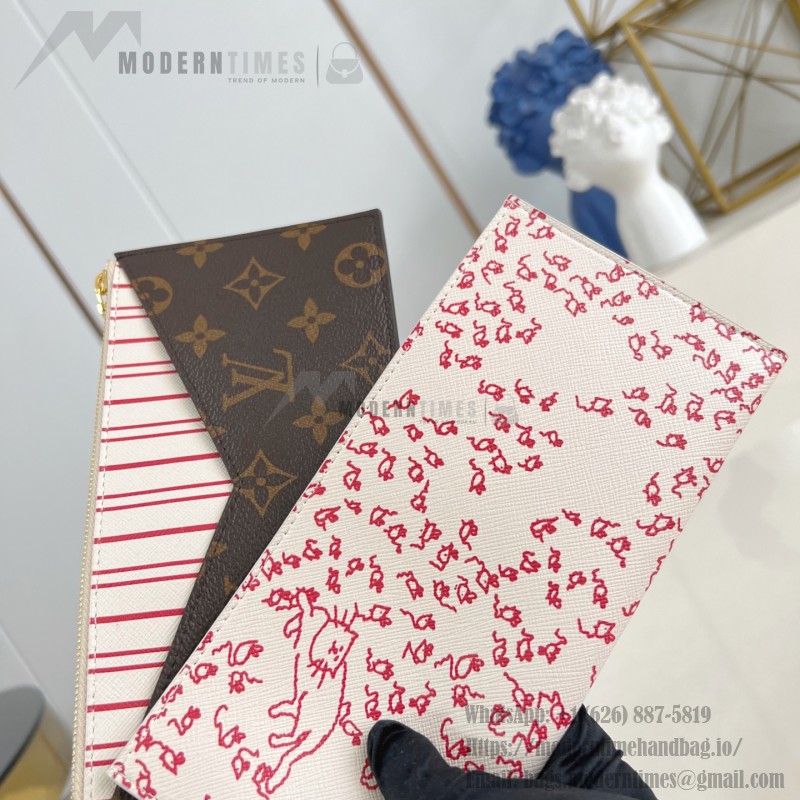 Louis Vuitton M42265 Nice Cosmetic Bag in Premium Italian Leather with Hidden Zipper Pocket