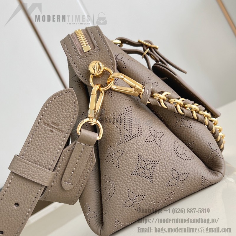 Louis Vuitton M25904 Mahina Hand It All PM – Perforated Calf Leather with Detachable Leather Strap & Woven Chain Handle