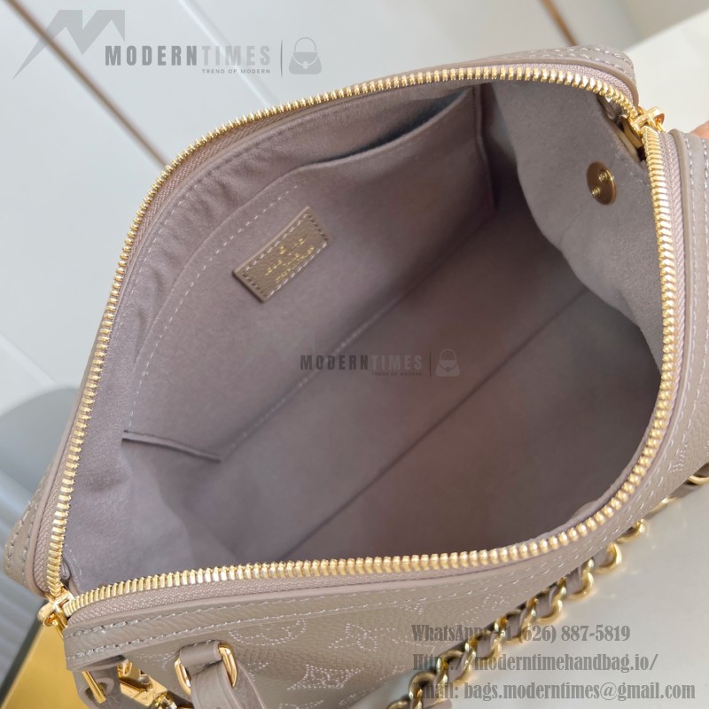 Louis Vuitton M25904 Mahina Hand It All PM – Perforated Calf Leather with Detachable Leather Strap & Woven Chain Handle