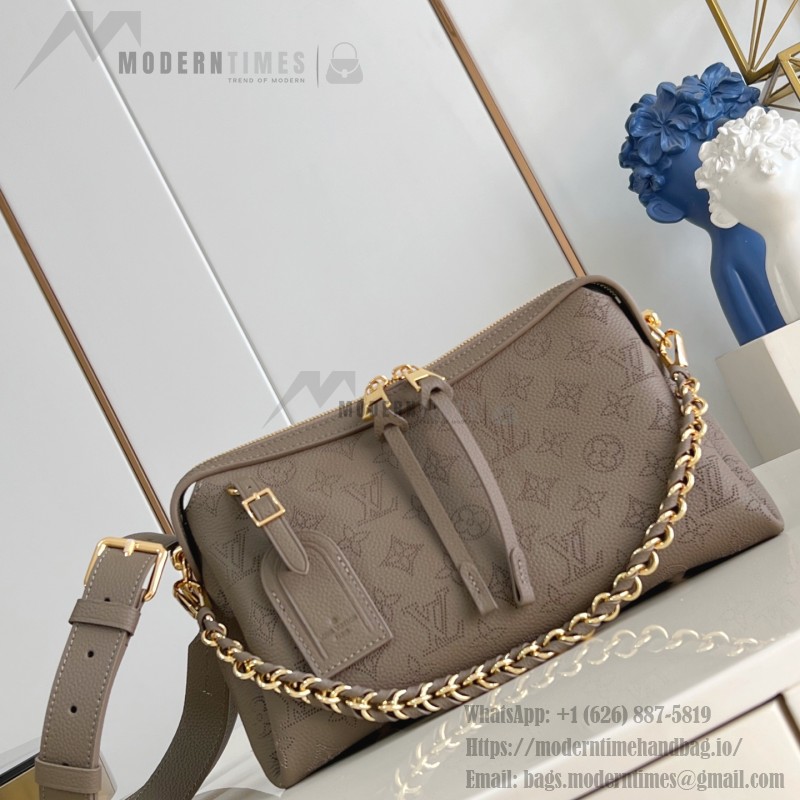 Louis Vuitton M25904 Mahina Hand It All PM – Perforated Calf Leather with Detachable Leather Strap & Woven Chain Handle