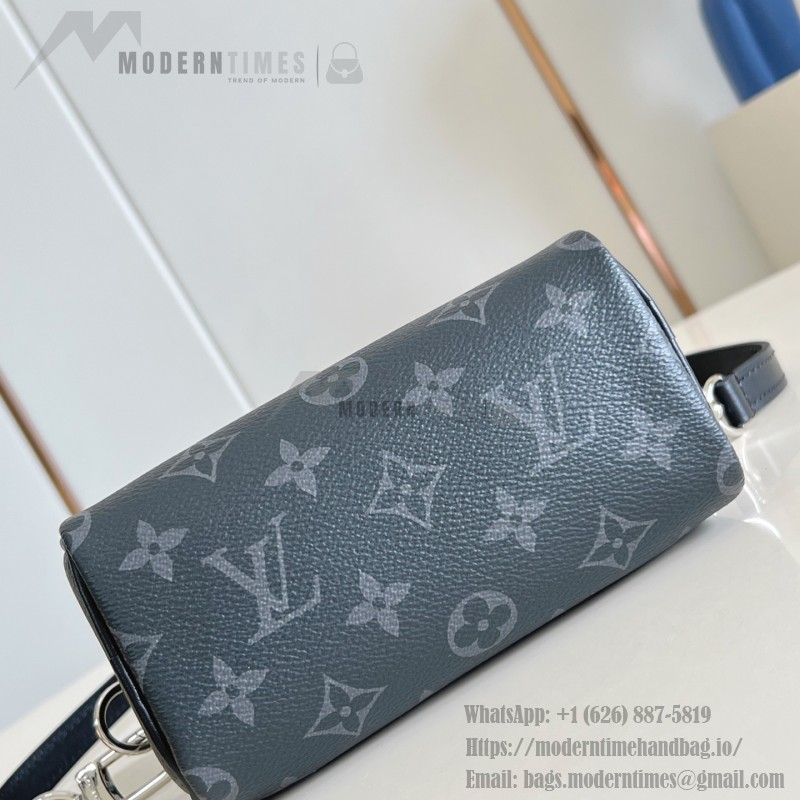 Louis Vuitton Nano Speedy Handbag in Monogram Eclipse Canvas with Detachable Strap