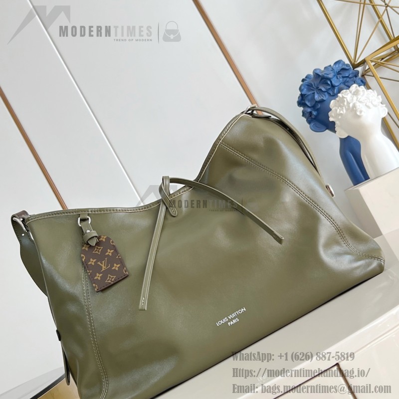 Louis Vuitton CarryAll Vibe MM Handbag in Monogram Empreinte Leather with Detachable LV Tag