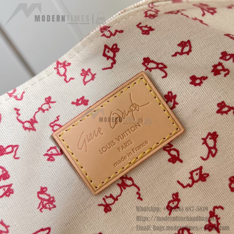 Louis Vuitton Escape Handbag with Meowgram Pattern and Leather Cat Detail from LV Travels with Grace Coddington Collection