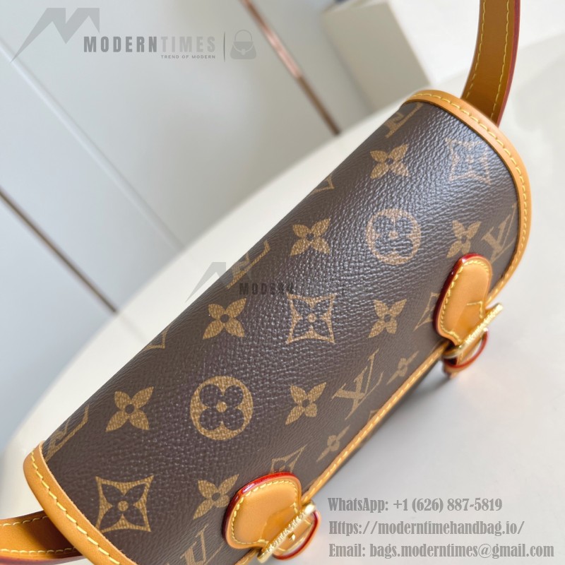 Louis Vuitton Satchel Mini Handbag from the Monogram Archive Collection with Aged Leather Trim and Gold Hardware