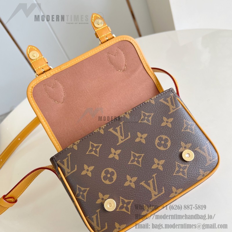 Louis Vuitton Satchel Mini Handbag from the Monogram Archive Collection with Aged Leather Trim and Gold Hardware