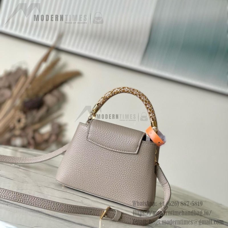 Louis Vuitton Capucines Mini Handbag with rhinestone LV letters and Flower Crown handle