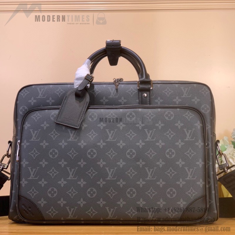 Louis Vuitton Weekender M11512 in Black Monogram Eclipse Canvas with multiple pockets