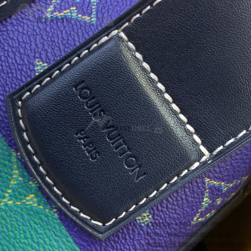 Louis Vuitton Satchel Messenger Bag M15187 in Teal Green Monogram Heritage canvas with aged metal buckles