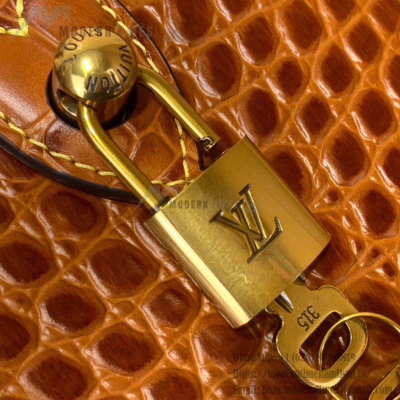 Louis Vuitton Speedy P9 Bandoulière 25 M24425 - Brown Crocodile-Embossed Leather Handbag with Monogram