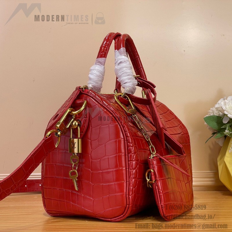 Louis Vuitton Speedy P9 Bandoulière 25 M24425 - Brown Crocodile-Embossed Leather Handbag with Monogram