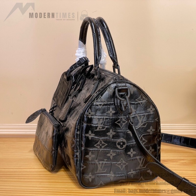 Louis Vuitton Speedy P9 Bandoulière 25 M24425 - Brown Crocodile-Embossed Leather Handbag with Monogram
