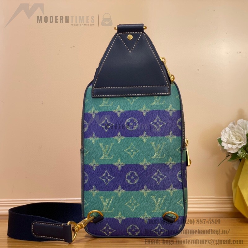 Louis Vuitton Sac Avenue Slingbag PM M26419 - Blue-Green Monogram Heritage Canvas with Shoulder Strap