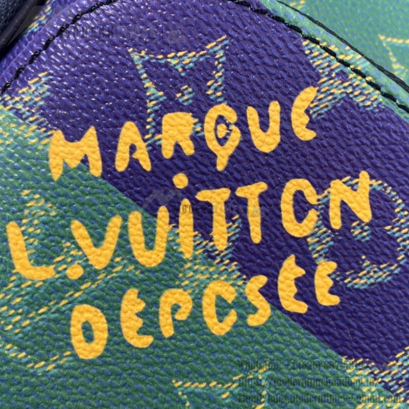 Louis Vuitton Sac Avenue Slingbag PM M26419 - Blue-Green Monogram Heritage Canvas with Shoulder Strap