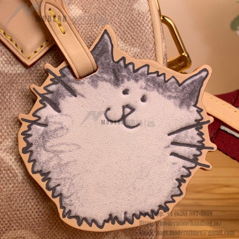Louis Vuitton Speedy 20 Bandoulière Handbag with Cat Charm in Meowgram Canvas